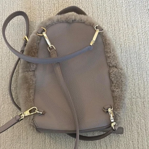 Kate Spade Finer Things Merry Mini Leather Shearling Backpack Crossbody Bag - Picture 2 of 11